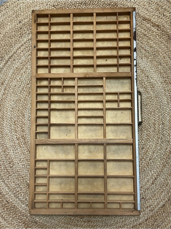 Hamilton? Other - Vintage Hamilton Letterpress Typeset Printers Tray Wooden Curio Display Shelf